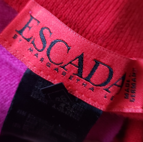 VTG 80s 90s ESCADA COLOR BLOCK WOOL SKIRT - Picture 4 of 4